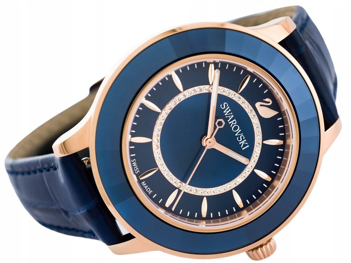 スワロフスキー Octea Lux オクティア 腕時計 5414413 Swarovski Ladies Octea Lux Rose Gold Plated Blue Watch