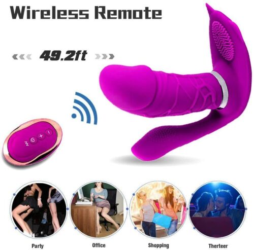Wearable Butterfly Vibrator Wiggling G Spot Dildo Massager Remote Women Sex Toys