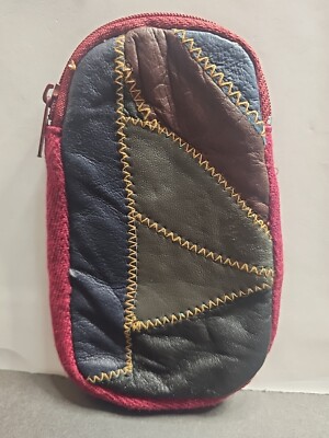 Tiny Small Make-Up Storage Bag 70s Style 5.5'' Tall 3'' Wide Faux Leather 