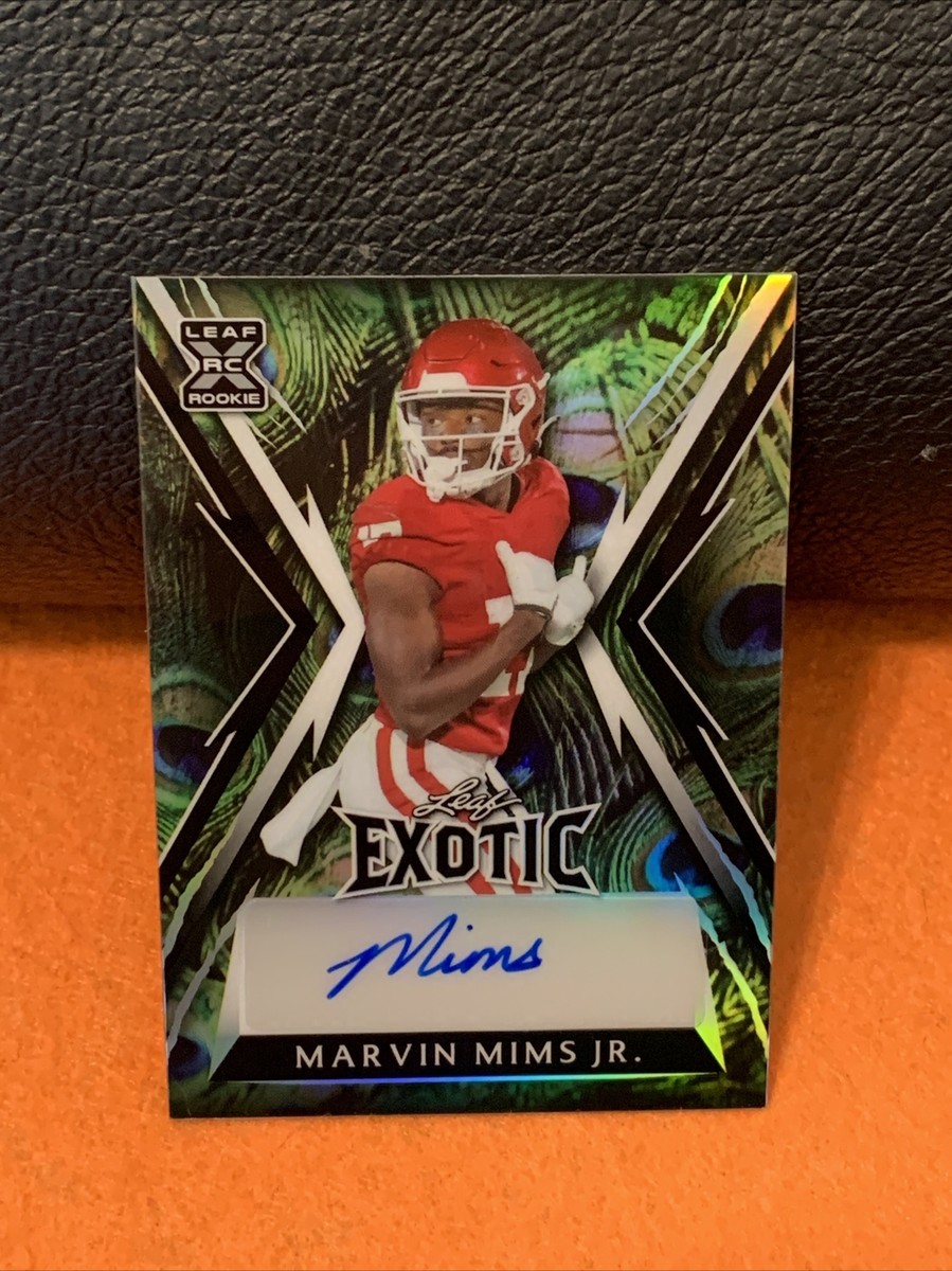 2023 Leaf Exotic - Marvin Mims #BA-MMJ Peacock Prismatic /10 (AU