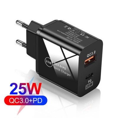 25W QC 3.0 USB PD Schnell Ladegerät Typ-C Stecker Power Adapter Handy Netzteil