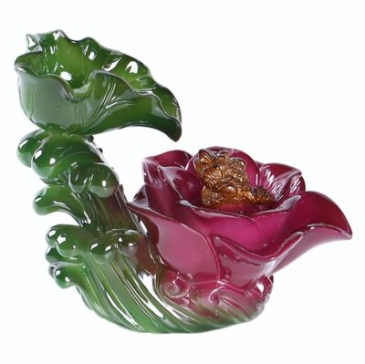 12.8cm Creative Color Change Tea Pet Lotus Golden Toad Kung Fu Tea Set Ornaments
