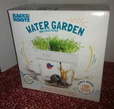 Back To The Roots Water Garden Duo Mini Aquaponic Hydroponic Ecosystem Fish Tank