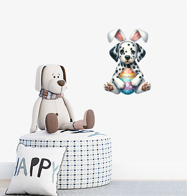 Wandbild Ostern Hund Ei Schlafzimmer Kinderzimmer bunt Van Vinyl Aufkleber Abziehbilder a9470