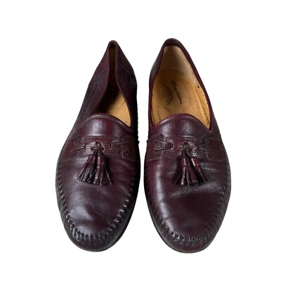 Santoni Burgundy Italian Tasseled Kilted Men\'s Loafers Size 9.5 Box & Dust Bags Santoni Red Dress Shoes for Men for sale | eBay main image 2