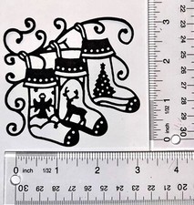 5  Christmas stocking  cardstock paper die cut embellishments