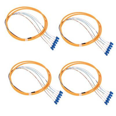 4Pcs 1.5 Meter LC Cable 6 Strand SingleMode 9/125 LC-UPC Fiber Pigtail 6 Colo...