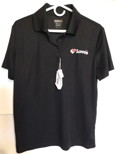 NWT Loves Gas Station Work Uniform Black Polo Women’s Size Large Dri Fit,Core365 - Picture 1 of 4