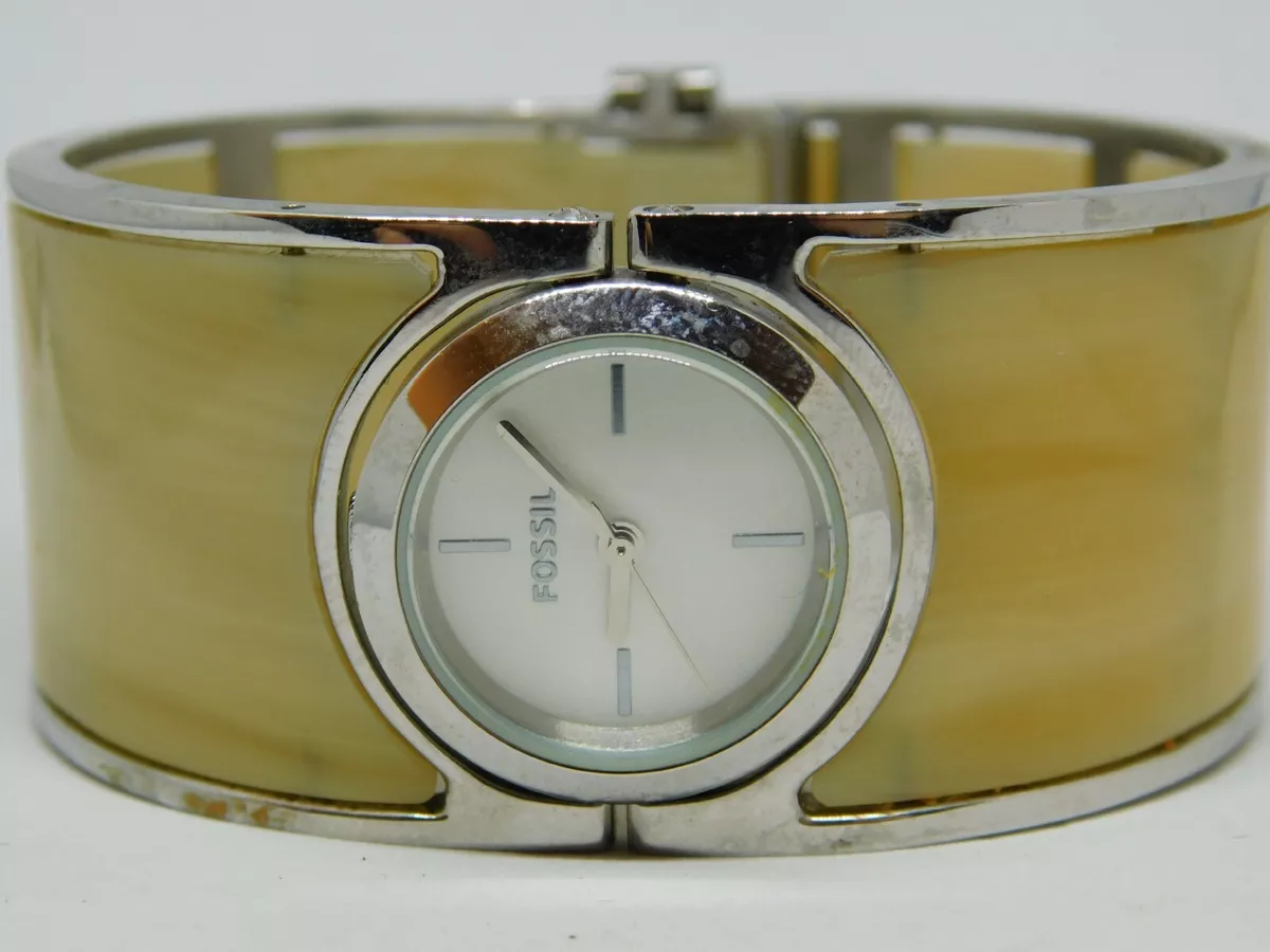 Fossil ES 2485 All Stainless Steel Women s Bracelet Watch Sz. 6 3 4