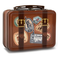 Dose Reisekoffer Traveller Mini Keksdose mit beweglichem Henkel und Stickern