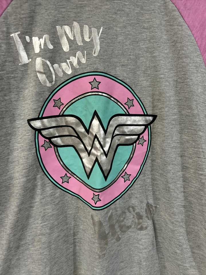 Девочки DC Comics размер 14 я мой собственный герой Чудо-женщина длинным рукавом сна футболка - новый - Изображение 2 из 4