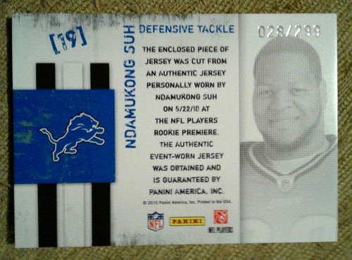 2010 Ndamukong Suh Topps Chrome RC & Rookies & Stars Freshman Orientation 28/299 - Picture 4 of 4