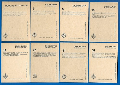 1983 (1985) CARTOPHILIUM HOCKEY HALL OF FAME HOF CARD 1-240 & PROMO SEE LIST - Picture 65 of 488