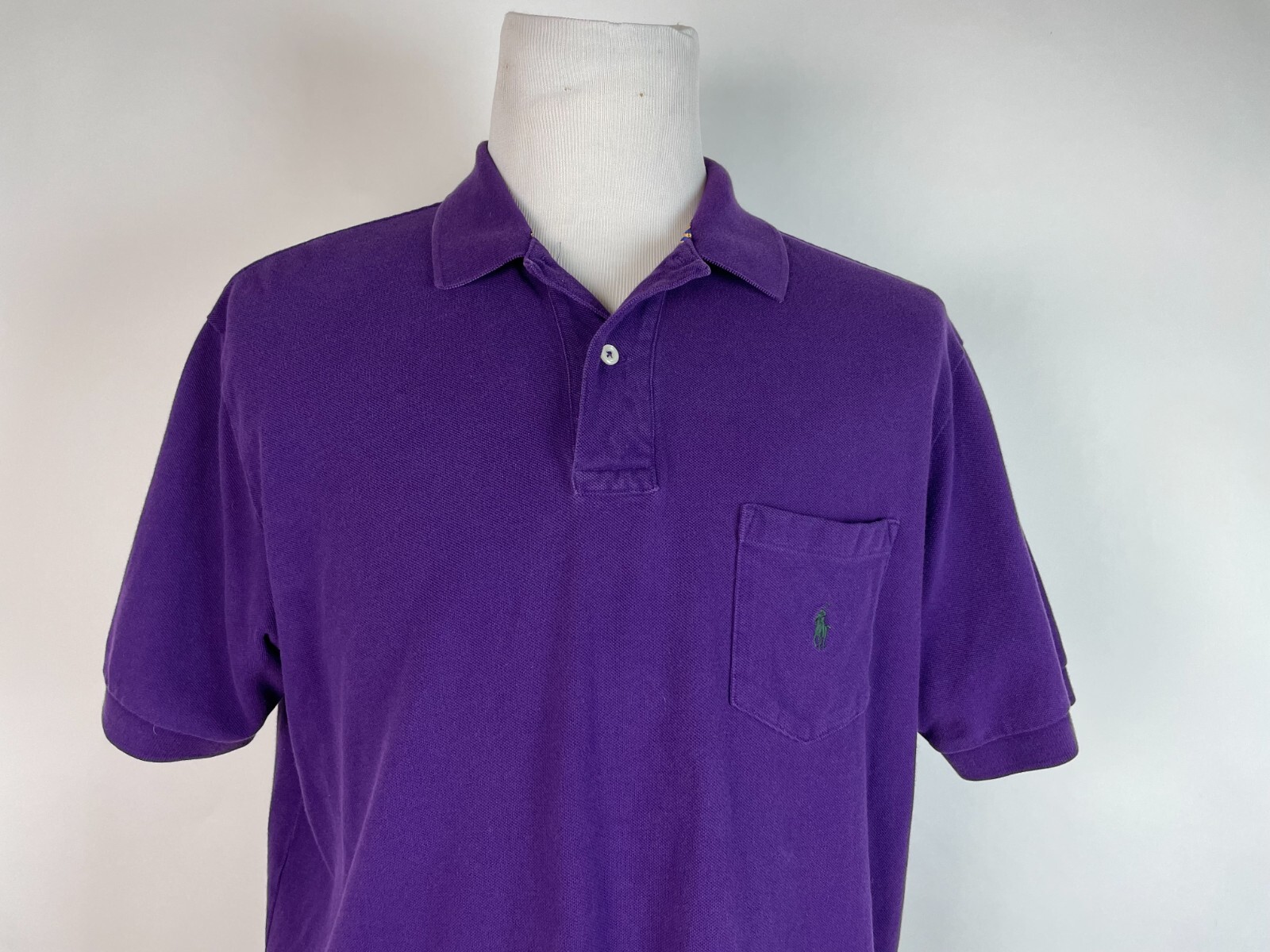 Polo Ralph Lauren uomo viola verde pony casual manica corta XL