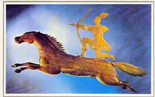 Horse Warrior with Bow and Arrow Merrimack Publishing Corp. N.Y Vtg Postcard M24