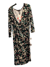 NEW DRESS SIZE 16 by SO FABULOUS BLACK MIX A-LINE VISCOSE 3/4 SLEEVE