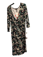 NEW DRESS SIZE 16 by SO FABULOUS BLACK MIX A-LINE VISCOSE 3/4 SLEEVE