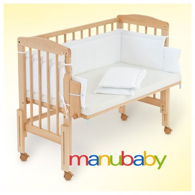 paracolpi blu Culla Co-Sleeping da affiancare al letto bianca materasso