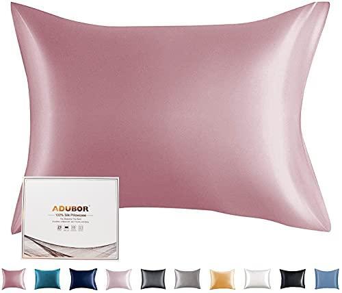 Adubor Silk Pillowcase for Hair and Skin 23 Momme Mulberry Silk Pillow Covers-image