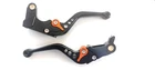 KTM 890 Duke L (2021-2024), CNC levers short black orange adjusters, 790L/790R