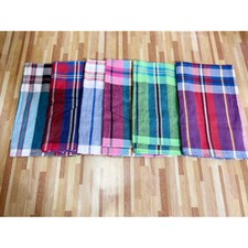 Thai Scarf Thai Loincloth, Pha Kao Mah, 100 Cotton Size 80x190cm Tablecloths