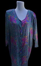 Victorias Secret Multicolor Floral Paisley Button-Up Gown M/L Gold Label