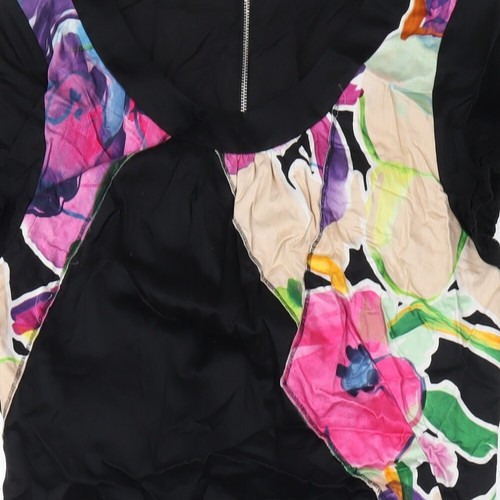 ESCADA Womens Multicoloured Geometric Cotton A-Line Size 12 Round Neck Zip - Picture 3 of 10