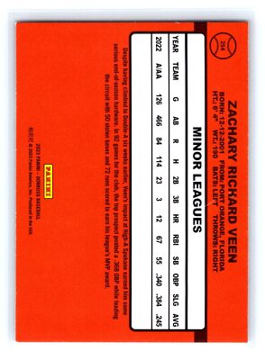 2023 Donruss #254 Zac Veen 1990 Retro Prospect Rockies Mint | eBay