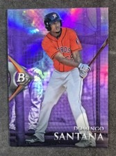 2014 Bowman Platinum Chrome Prospects Purple Refractor Domingo Santana Astros 
