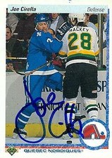 Joe Cirella autographed Hockey Card (Quebec Nordiques) 1990 Upper Deck #293