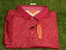 Redvanly Men's Herrick Golf Shirt C.C. Logo Sangria Red 2XL XXL