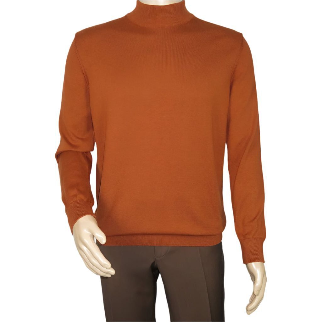 Мужской свитер вязаный от BRANGO Турция с имитацией шеи из смеси хлопка и табака 21050