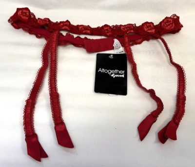NEW! Gossard Altogether Medium UK12-14 dark red floral lace suspender belt