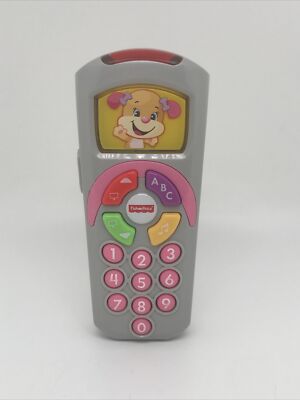 FISHER PRICE Girl TV Remote Control LEARN & LAUGH Toy & sound ABC-2015 -6in A12
