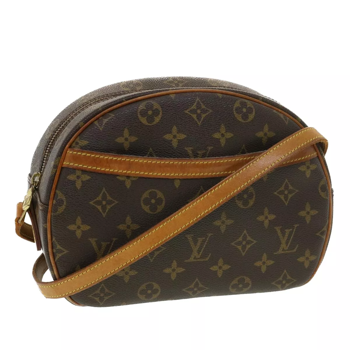 LOUIS VUITTON Blois Vintage Monogram Canvas Crossbody Bag Brown