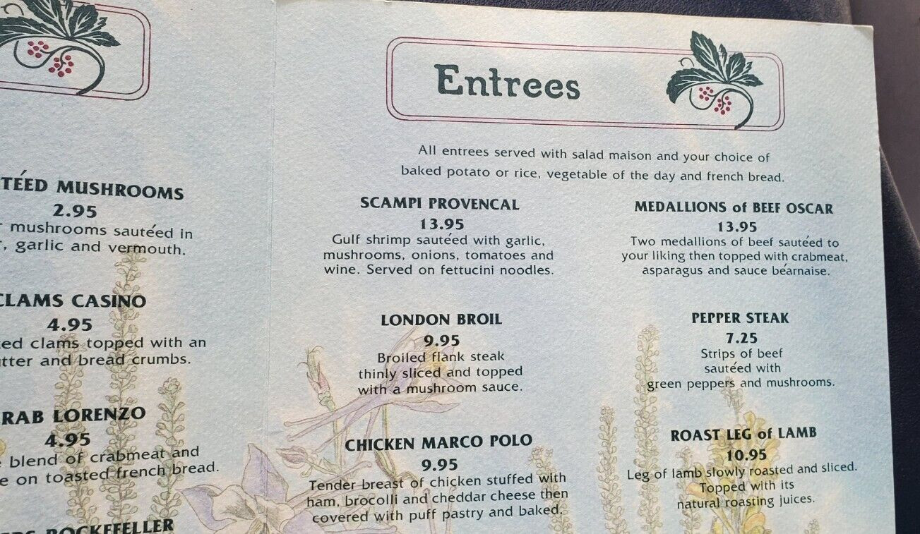 The Greenbriar restaurant & Bar menu from Coralville Iowa