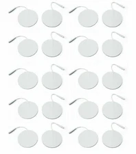 20 Rounded Electrode Pads EMS for Tens Massager 7000, 3000- 2 Inch White Cloth