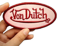 VINTAGE STYLE VON DUTCH EMBROIDERED IRON-ON PATCH...RARE CONFIGURATION..