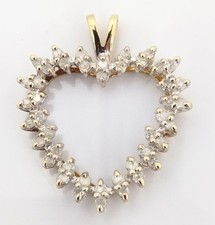 10K Yellow Gold Natural Diamond Heart Pendant FZZ