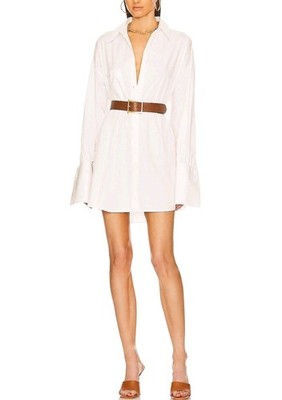 NEW HELSA Cotton Poplin Oversize Shirt White Size OS $200