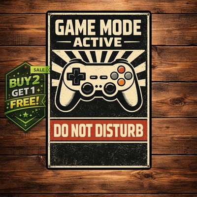 Do Not Disturb Gaming In Progress Plastic Style Metal Sign 8x12