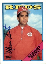 Mario Soto 1988 Topps #666 Cincinnati Reds Autographed Signed Baseball Card