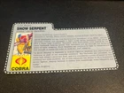 gi joe lot File Card 1991 Snow Serpent Great Condition