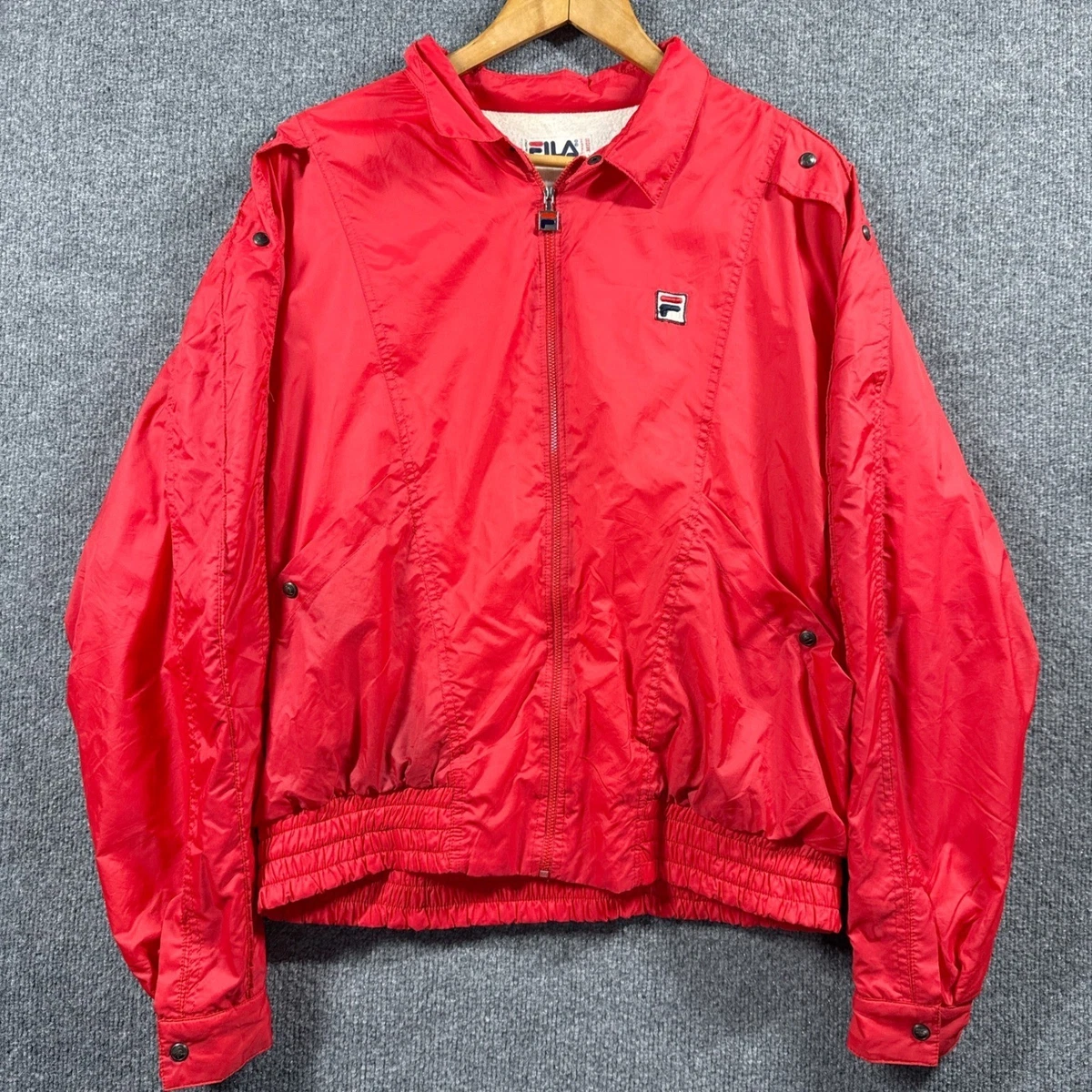 カズちん FILA ジップアップジャケット レッド/アイボリー ABC-MART