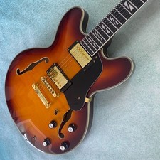 Only ONE! ES- 335 Electric Semi-Hollow body Guitar Vintage Burst Flame Maple top