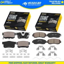Front Rear Ceramic Brake Pads with Hardware for Honda CR-V Accord Crosstour RDX