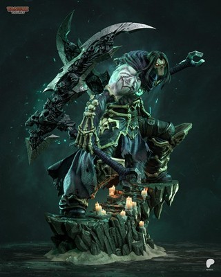 Death Darksiders II - 38.6 cm - UNPAINTED Resin Figure - 3D Printed - Fan Art
