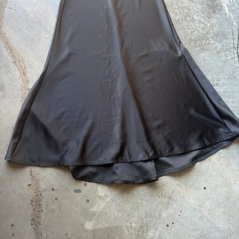 Юбка макси Tadashi Shoji женская размер 18 черная атласная вечерняя длинная официальная юбка - Изображение 3 из 4