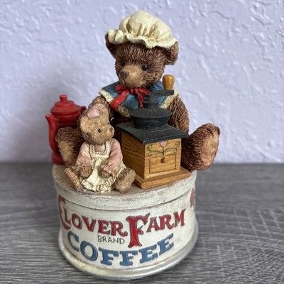 1996 Brownstone Teddy Bear Morning Time Giftcraft Hand Painted Music Box 5.25 