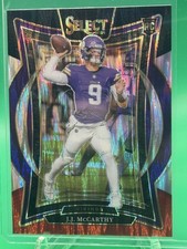 JJ McCarthy Rookie Black & Red Prizm Shock Concourse 2024 Select Vikings